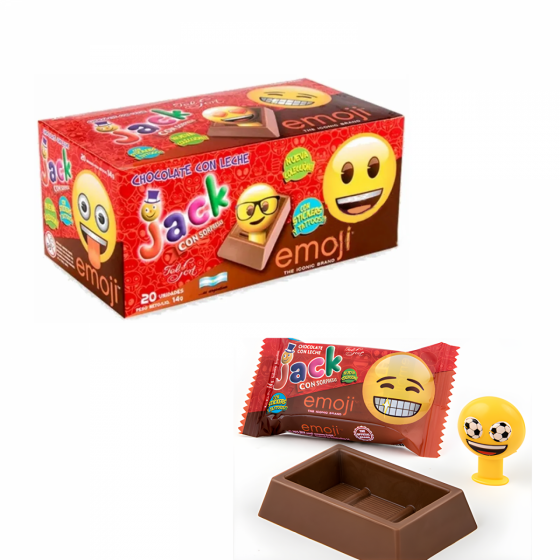 Chocolatín Jack Emoji Negro 14 gr