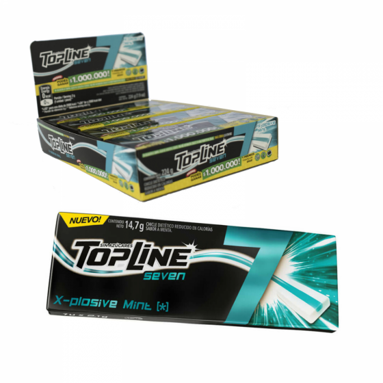 Chicles Topline 7 X-Plosive Mint 14 gr