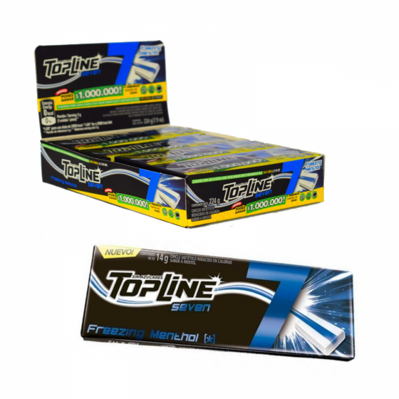 Chicles Topline 7 Freezing Menthol 14 gr