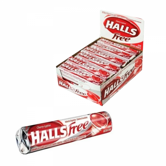 Pastilla Halls Free Cherry 20 gr