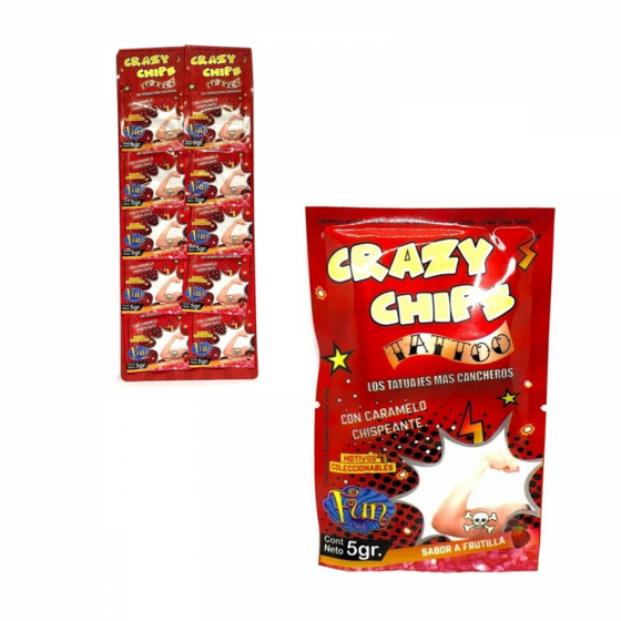 Crazy Chips Tatoo Frutilla 5 gr