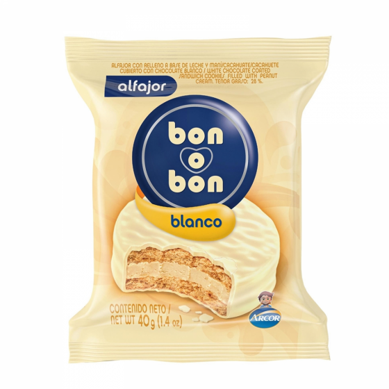 Alfajor Bon o Bon Blanco 40 gr