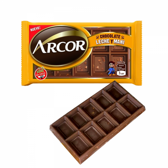 Chocolate Leche y Mani Arcor 25gr