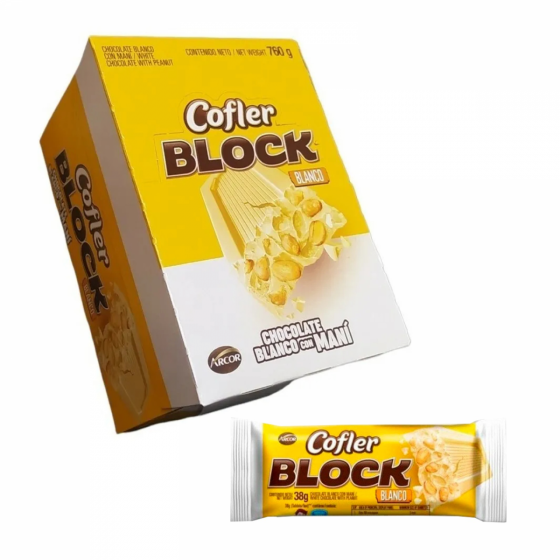 Cofler Block Blanco con Maní 38 gr