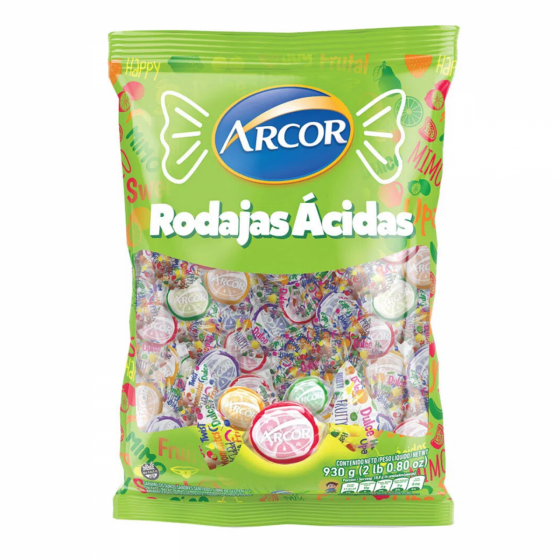 Caramelos Rodajas Acidas Arcor  930 gr