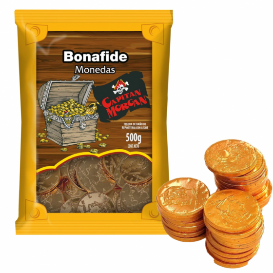 Monedas de Chocolate Capitán Morgan Bonafide 500gr