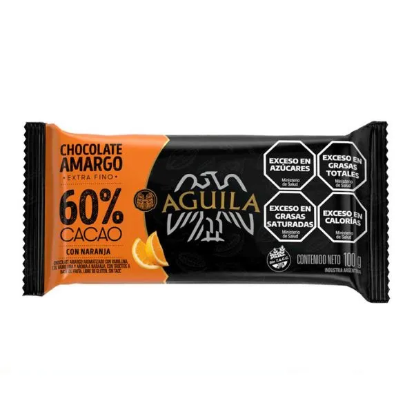 Chocolate Aguila 60% Cacao con Naranja 100 gr