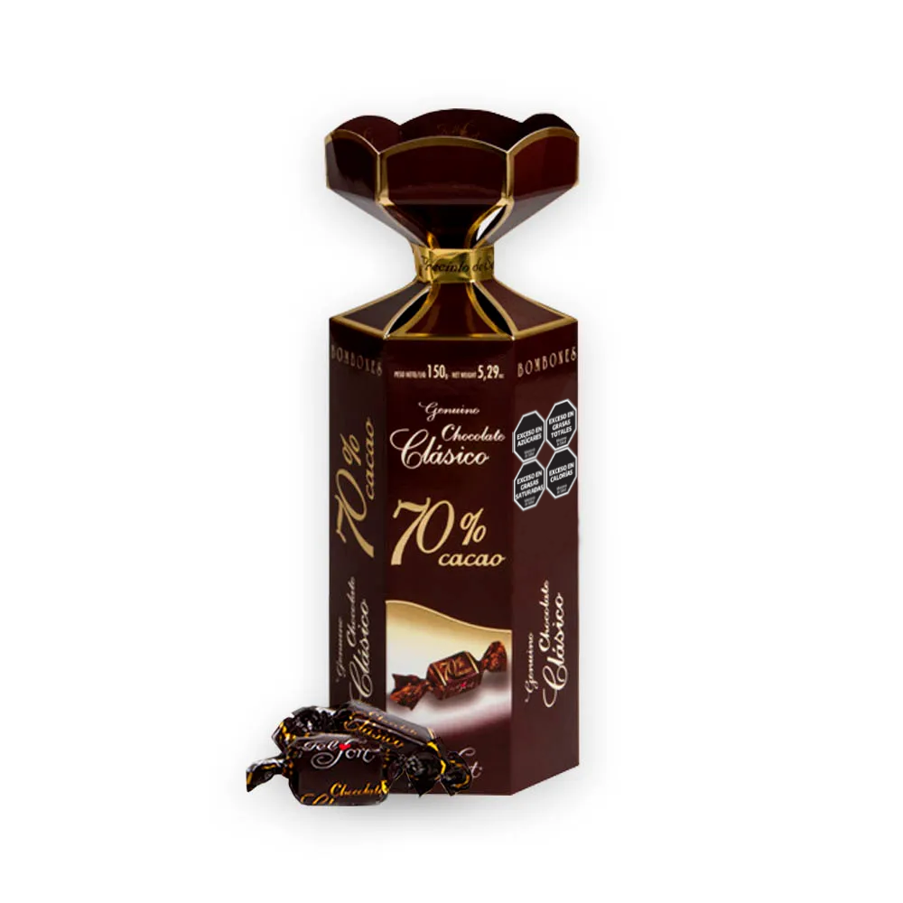Bombonera Hexagonal Chocolate Clásico 70%